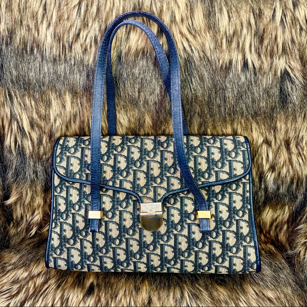 Christian Dior Modele Exclusif In Blue Diorissimo  Vintage flap Shoulder
